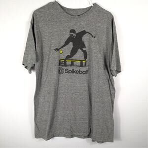 Spikeball Mens XL Gray Graphic T-Shirt PalmerCash Soft Tri Blend Athletic Tee